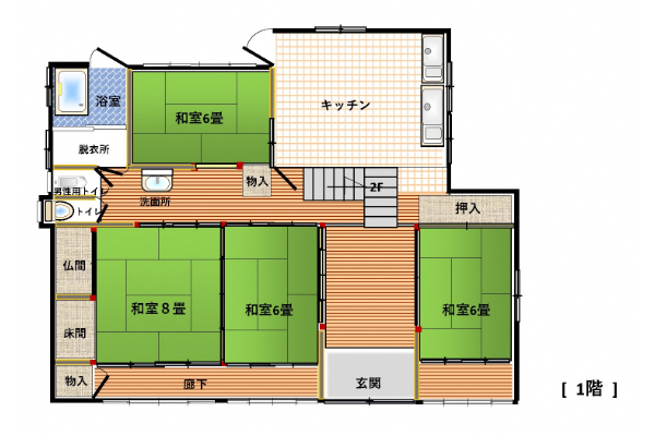 No209#部屋数が多く、広々とした庭つき物件